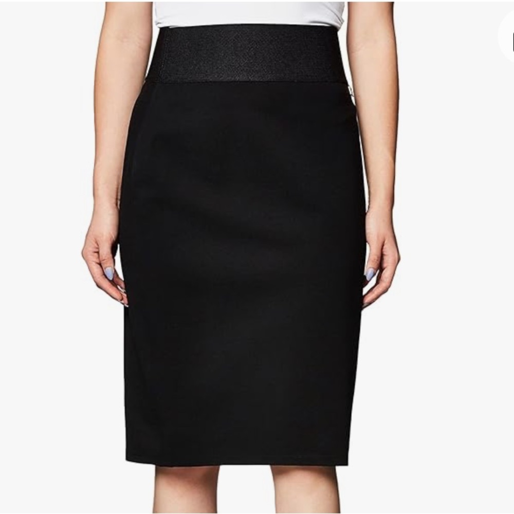 NWT Calvin Klein Sleek Black High-Waist Pencil Skirt - Sz M